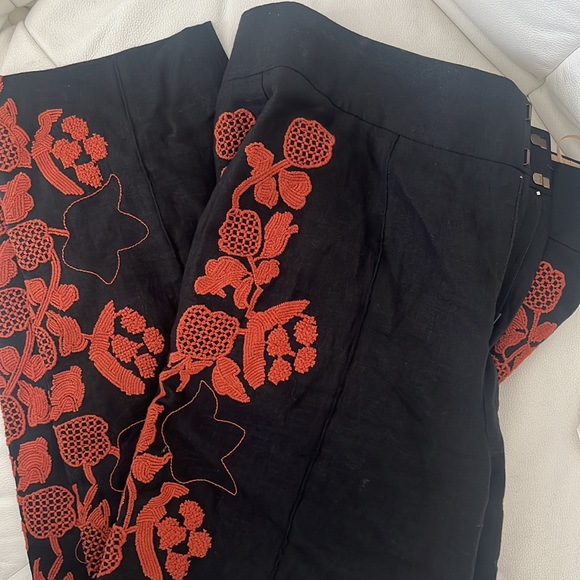 Chloé High-waisted Linen Floral -embroidered Trousers - 6 - NWTags - Picture 9 of 11